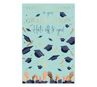 Words 'n' Wishes Male/Female 'Graduation Congratulations' Card - 'Hats Off to You!' Mortar Boards with Foil Details - Eco-Friendly - Made in Great Britain