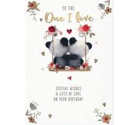 Words 'n' Wishes Male/Female One I Love Birthday Card from Panda's on Swing - Foil & Embossed Finish