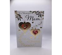 Words N Wishes Mam Christmas Card - for a Wonderful Mam with Love at Christmas