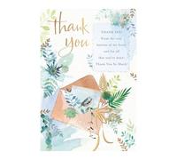 Words n Wishes Moments in Time Artistic Thank You Card from From the Bottom of my Heart, Bird and Foliage - Gold Foil Finish