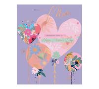 Words 'n' Wishes Mum, Mother's Day Card, Patterned & Foiled, Multi-coloured (Patterned Hearts)
