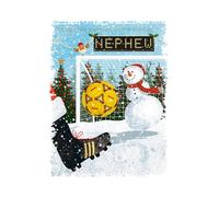 Words 'n' Wishes Nephew Santa Playing Football Christmas Card, Multi Coloured, 19.7 x 14.9 cms
