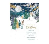Words 'n' Wishes Niece Winter Scene With Deers, Trees And House Christmas Card, Multi Coloured, 19.7 x 14.9 cms