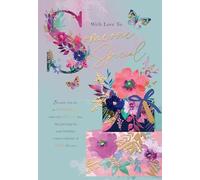 Words 'n' Wishes Someone Special Birthday Card - Happy Birthday Card for Women with Floral Present and Butterfly Design with an Embossed Foil Finish
