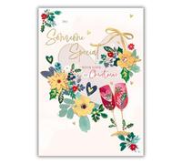 Words 'n' Wishes Someone Special Heart With Christmas Foliage Christmas Card, Multi Coloured, 22 x 15.8 cms