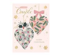 Words 'n' Wishes Special Couple Two Hearts With Christmas Berries Pattern Christmas Card, Multi Coloured, 19.7 x 14.9 cms