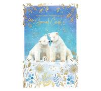 Words 'n' Wishes Special Couple Two Polar Bears Christmas Card, Multi Coloured, 20.3 x 13.4 cms