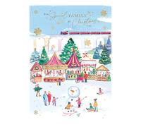Words 'n' Wishes Special Family Winter Fairground Christmas Card, Multi Coloured, 22 x 15.8 cms