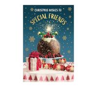 Words 'n' Wishes Special Friends Christmas Pudding Christmas Card, Multi Coloured, 20.3 x 13.4 cms