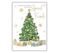 Words 'n' Wishes Special Friends Christmas Tree And Presents Christmas Card, Multi Coloured, 22 x 15.8 cms