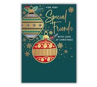Words 'n' Wishes Special Friends Colourful Hanging Baubles Christmas Card, Multi Coloured, 23.5 x 16.5 cms