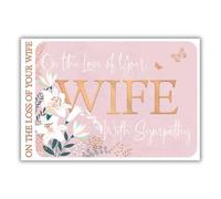 Words 'n' Wishes Sympathy Card, Loss of Wife Foiled Caption and Flowers Multi-Coloured, 20.3 x 13.9 cms