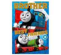 Words 'n' Wishes Thomas & Friends Boy's Birthday Card (WW-TH025) - Brother - Includes a Count with Thomas Activity - Foil Finish,Multi Colour,200 x 145mm