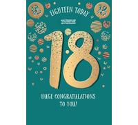 Words 'n' Wishes Traditional Age 18 Birthday Card Male, Boys Birthday Card 18th Birthday, Multi-Coloured 23.5 x 16.5 cms