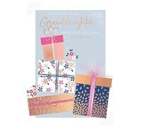 Words 'n' Wishes Traditional Granddaughter Birthday Card, Birthday Card Granddaughter, Multi-Coloured, 22 x 15.8 cms