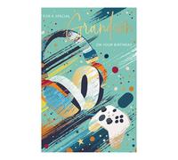 Words 'n' Wishes Traditional Grandson Birthday Card, Grandson Birthday Card, Multi-Coloured 20.3 x 13.4 cms