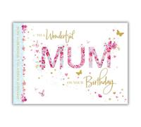 Words 'n' Wishes Traditional Mum Birthday Card, Mum Birthday Card, Multi-Coloured, 22 x 15.8 cms