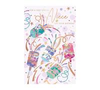 Words 'n' Wishes Traditional Niece Birthday Card, Birthday Card for Niece, Multi-Coloured 20.3 x 13.4 cms