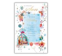 WORDS 'N' WISHES Traditional Son Birthday Card, Birthday Card for Son, Multi-Coloured 25.8 x 16.9 cms