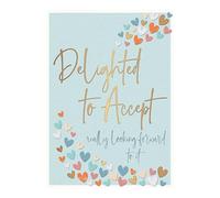 Words 'n' Wishes Wedding Acceptance Card - Colourful Love Hearts with Embossed Foil Details - Eco-Friendly - by Words and Wishes,Multicoloured,230 x 160mm