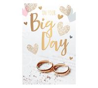 WORDS 'N' WISHES Wedding Card - On your Big Day, Made in the UK, 20.8 x 13.9 cms, Pastels