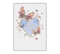Words 'n' Wishes Wife Artistic Wedding Anniversary Greeting Card - With Love To My Wife Butterflies Design - Embossed With A Rose Gold Foil Finish