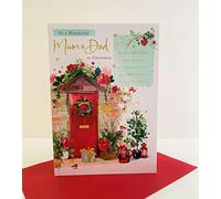 Words n Wishes Wonderful Mum and Dad at Christmas Card - Front Door