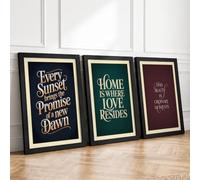 Words of Everyday Grace Typography Set of 3 Framed Wall Art Prints A2