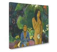 Words Of The Devil by Paul gauguin Canvas Print | Gallery Wrapped 30mm Frame Wall Art | 14x14 inches | Ready to Hang | Impressionist Picture | Living Room Bedroom Lounge Office