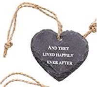 Words of Wisdom Slate Hanging Heart Plaque (and They Lived Happily Ever After)