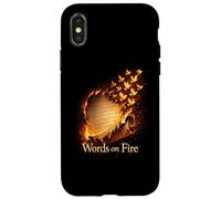 Words on Fire Burning Scroll Birds Fantasy Writer Poet Case for iPhone X/XS