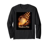 Words on Fire Burning Scroll Birds Fantasy Writer Poet Long Sleeve T-Shirt