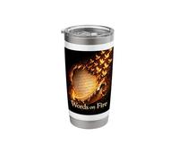 Words on Fire Burning Scroll Birds Fantasy Writer Poet Stainless Steel Insulated Tumbler