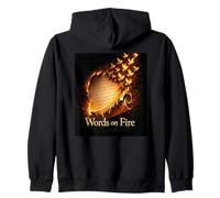 Words on Fire Burning Scroll Birds Fantasy Writer Poet Zip Hoodie