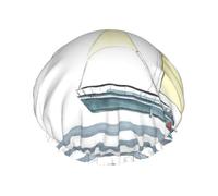 Words Stripes Yacht Double Layer Waterproof Shower Cap, Extra Large Soft Elastic Band, Reusable Bath Cap For Women Men,Full Print Design