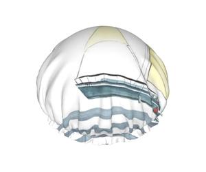 Words Stripes Yacht Double Layer Waterproof Shower Cap, Extra Large Soft Elastic Band, Reusable Bath Cap For Women Men,Full Print Design