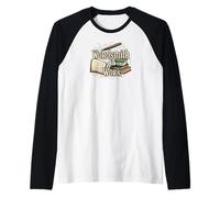 Wordsmith at Work Vintage Writer & Author Pen Book Lover Raglan Baseball Tee