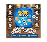 WordSnap XL - Snap-Together Word-Building Game with Travel Bag, Create Crosswords in Any Direction, 1-4 Players, Ages 14+