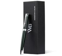 Wordsworth and Black Ballpoint Pen Green Lacquer- Stunning Luxury Pen Chrome Finish, Ink Refill, Best Gift Set for Men & Women, Refillable, Elegant, Nice Pens, Fine Point