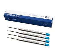 Wordsworth and Black Ballpoint Pen Refills [Blue], Set of 4, Replaceable Refills - Broad Tip, Quick Drying Blue Ink, Standard Size Ballpoint Pens, Smooth Writing