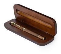 Wordsworth and Black Rollerball Pen-Stunning Luxury Pen Bamboo Brownwood Gold Finish, Refillable, Best Roller Ball Gift Set Pen for Men & Women, Ink Refill, Point Office Pens for Writing