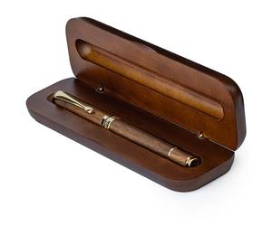 Wordsworth and Black Rollerball Pen-Stunning Luxury Pen Bamboo Brownwood Gold Finish, Refillable, Best Roller Ball Gift Set Pen for Men & Women, Ink Refill, Point Office Pens for Writing