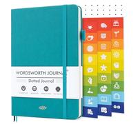 Wordsworth & Black A5 Bullet Dotted Journal 216 Dotted Pages, Hardcover Grid Dot Leather, 120 GSM Paper,Journaling Notebook for Work & Sketching,Journals for Women,Men-Gifts Box Included Turquoise