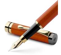 Wordsworth & Black Bamboo Wood Fountain Pen Set for Writing, Extra Fine Nib
