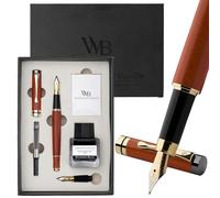 Wordsworth & Black Bamboo Wood Fountain Pen Set, Medium, Extra Fine Nib