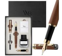Wordsworth & Black Bamboo Wood Fountain Pen Set, Medium, Extra Fine Nib