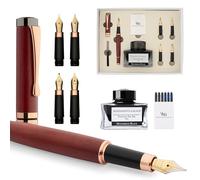Wordsworth & Black Fountain Pen Gift Set, Includes Ink Bottle, 6 Ink Cartridges,Refill Converter, 4 Replacement Nibs, Luxury Bamboo, Journaling, Calligraphy, Smooth Writing Pens [Violet Wood]