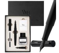 Wordsworth & Black Fountain Pen Gift Set, Medium & Extra Fine Nib,All Black