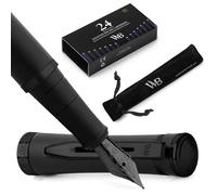 Wordsworth & Black Fountain Pen Set for Writing, Extra Fine Nib, All Black