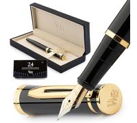 Wordsworth & Black Fountain Pen Set for Writing,Extra Fine Nib, Black